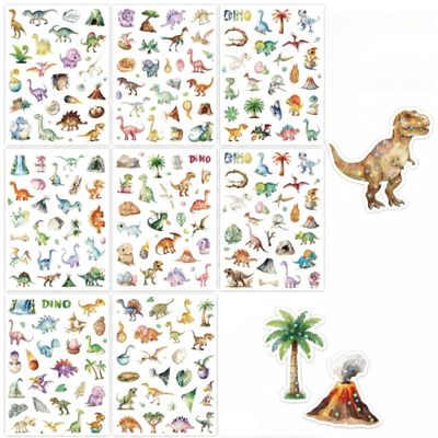 198 Dinosaur Stickers for Kids, Holographic Vinyl Waterproof