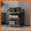 Open O Rack Stand, 4-Tier Rolling Media Rack for CD Player, Amplifier, Speakers, Game Console & TV, Black, 50 x 40 x 85.5 cm, Ideal for Home Entertainment view 1