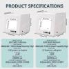 KRYANFEN Jewelry Photo Box Mini Studio with 360° Electric Turntable, Dimmable 3000–5500K, White + Black, 20 cm view 3