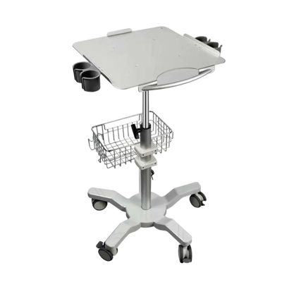 Adjustable Rolling Cart with Large Tabletop, 5 Locking Casters, High-Capacity Medical Supply Cart