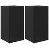 Tomostar 2-Piece Outdoor Planter Set, Black, 40 x 40 x 80 cm, Polyrattan view 1