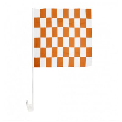 Flaggenfritze Checkered White-Orange Car Flag 30 x 43 cm
