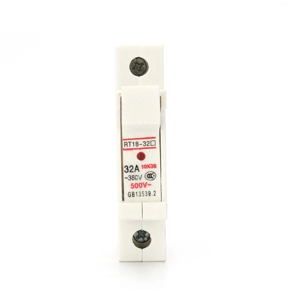1P 2P 3P 4P RT18-32X AC380V Copper Fuse Holder, 500V 10x38mm, Bottom-Mount Adapter, 1 pc (10A, 1P)