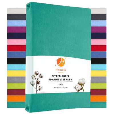 Heim24h Fitted Sheet 60x120cm, Dark Green