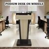 Portable Rolling Podium Stand with Reading Shelf and Storage view 2