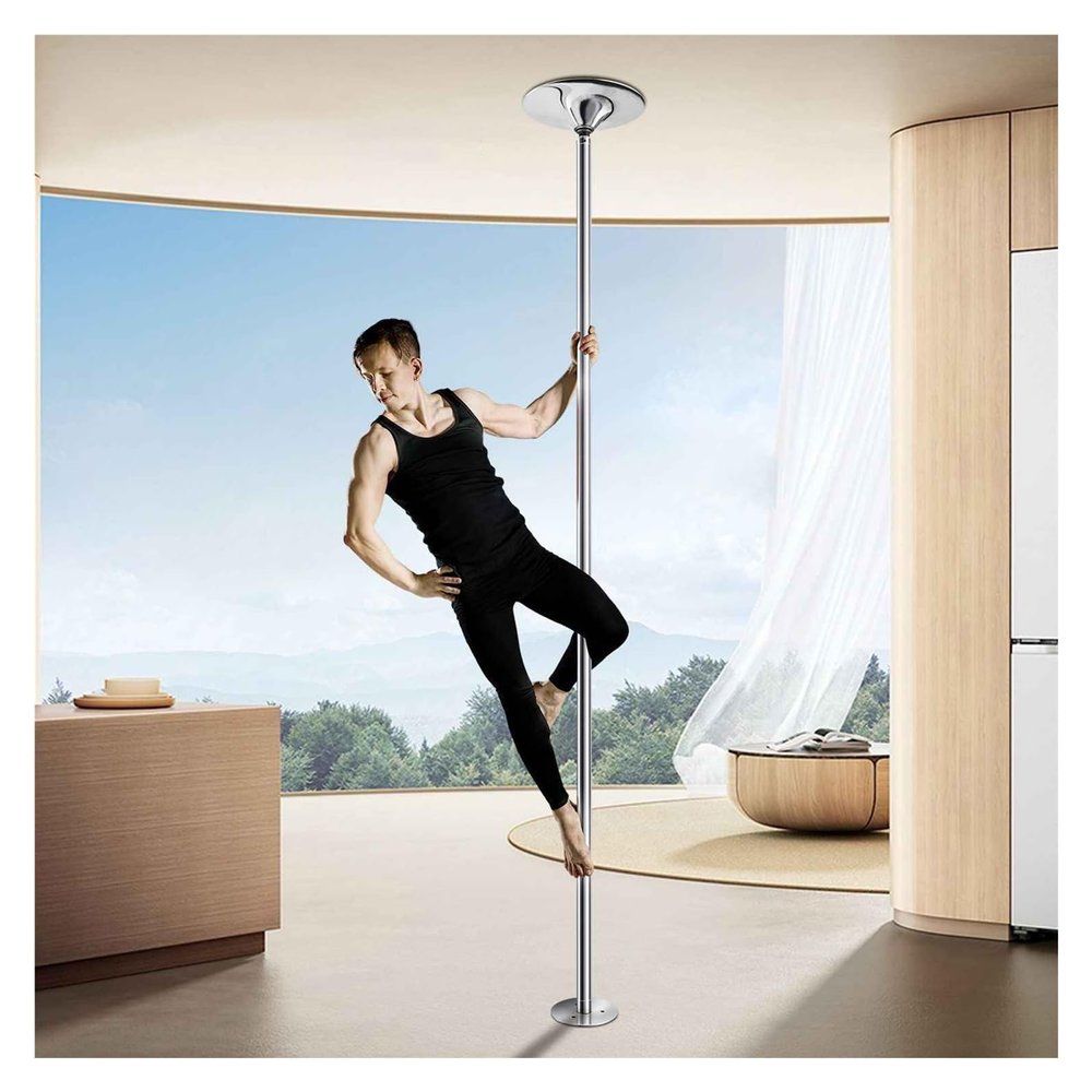 Removable Spinning and Static Dance Pole Set, Portable Fitness Pole, Durable Stainless Steel, Adjustable Height for Home, Training, Clubs and Gyms