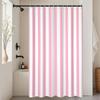 UUZEAI Fabric Shower Curtain 220 x 180 cm Pink and White, Cute Vertical Stripes view 1