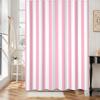 UUZEAI Fabric Shower Curtain 220 x 180 cm Pink and White, Cute Vertical Stripes view 2