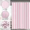 UUZEAI Fabric Shower Curtain 220 x 180 cm Pink and White, Cute Vertical Stripes view 3