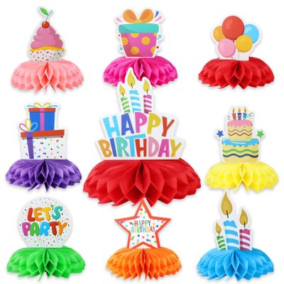 Shimilili Colorful Happy Birthday Table Decor