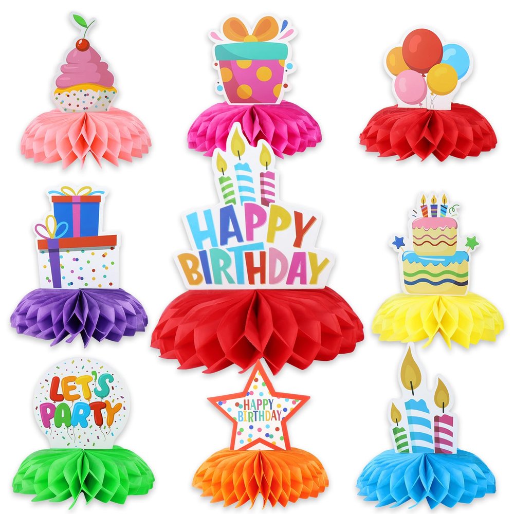 Shimilili Colorful Happy Birthday Table Decor