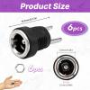 Ermenlifiqq 6-Pack 2-Pin 5.5 x 2.1 mm DC Barrel Jack Sockets, Black view 2