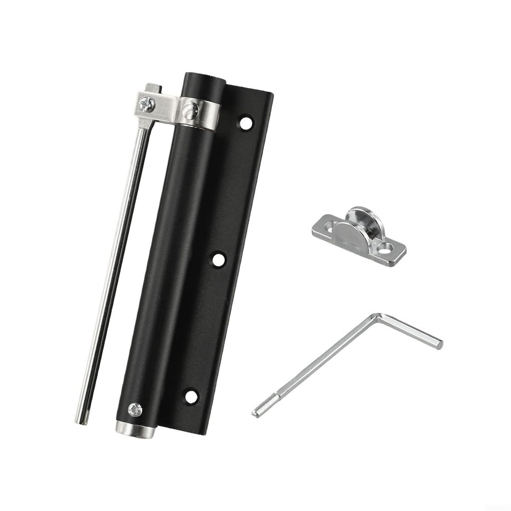 Automatic Hydraulic Door Closer, Quiet Operation, Adjustable Force, Black