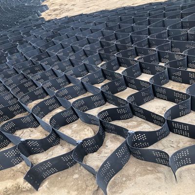 Scalable Geogrid for Retaining Walls and Erosion Control, Permeable Paver Grid with Drainage Holes for Slope Stabilization and Outdoor Soil Reinforcement