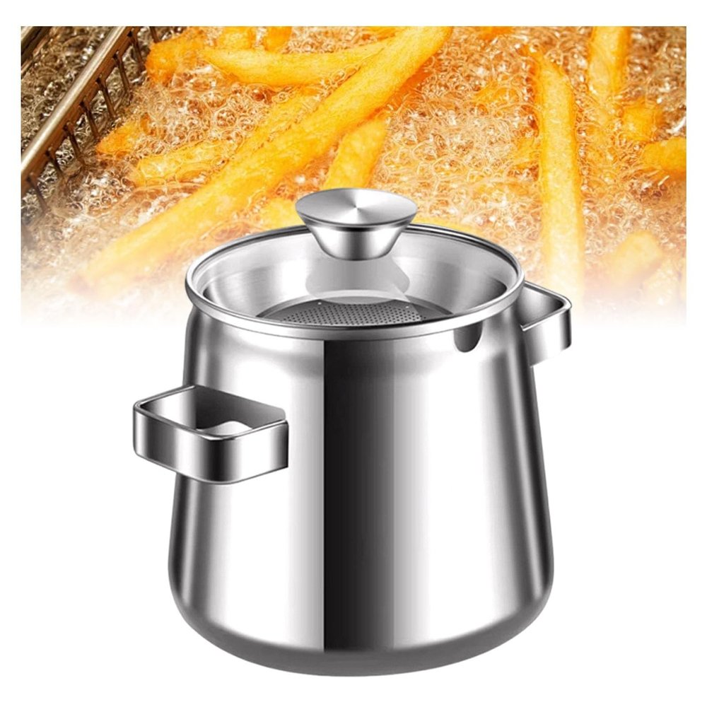 Stainless Steel Oil Filter Pot with Strainer