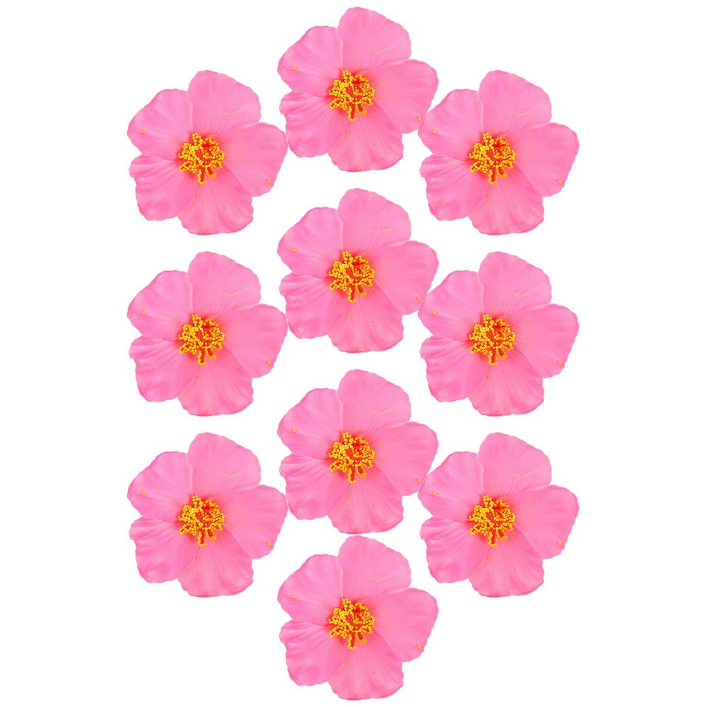 COOPHYA Artificial Hibiscus Flowers - 10 Pieces in Pink