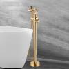 BiaoTeng Freestanding Gold Tub Faucet with Waterfall Spout and Hand Shower view 1