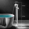 BiaoTeng Freestanding Gold Tub Faucet with Waterfall Spout and Hand Shower view 3