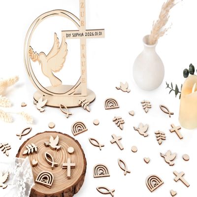 Baptism Decoration Set - Wooden Table Decor