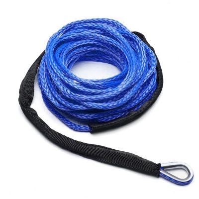 1/4" x 50' Blue Synthetic Winch Rope, 7,700 lb, for Trucks, Boats, ATVs and UTVs