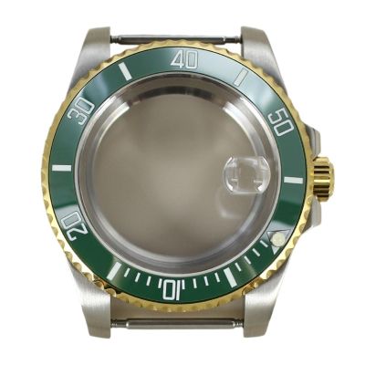 Gladiaond 40 mm Watch Case with Ceramic Bezel and Sapphire Crystal for Miyota 8215, Sliding-Clasp Bracelet (No Strap 26)