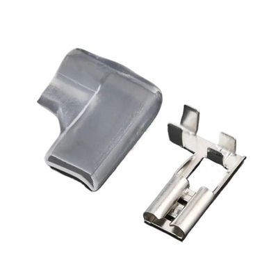 PKNVKZIDK 100 Sets (200 Pieces) 4.8 mm Female Flag-Shaped Crimp Terminals with Sleeves
