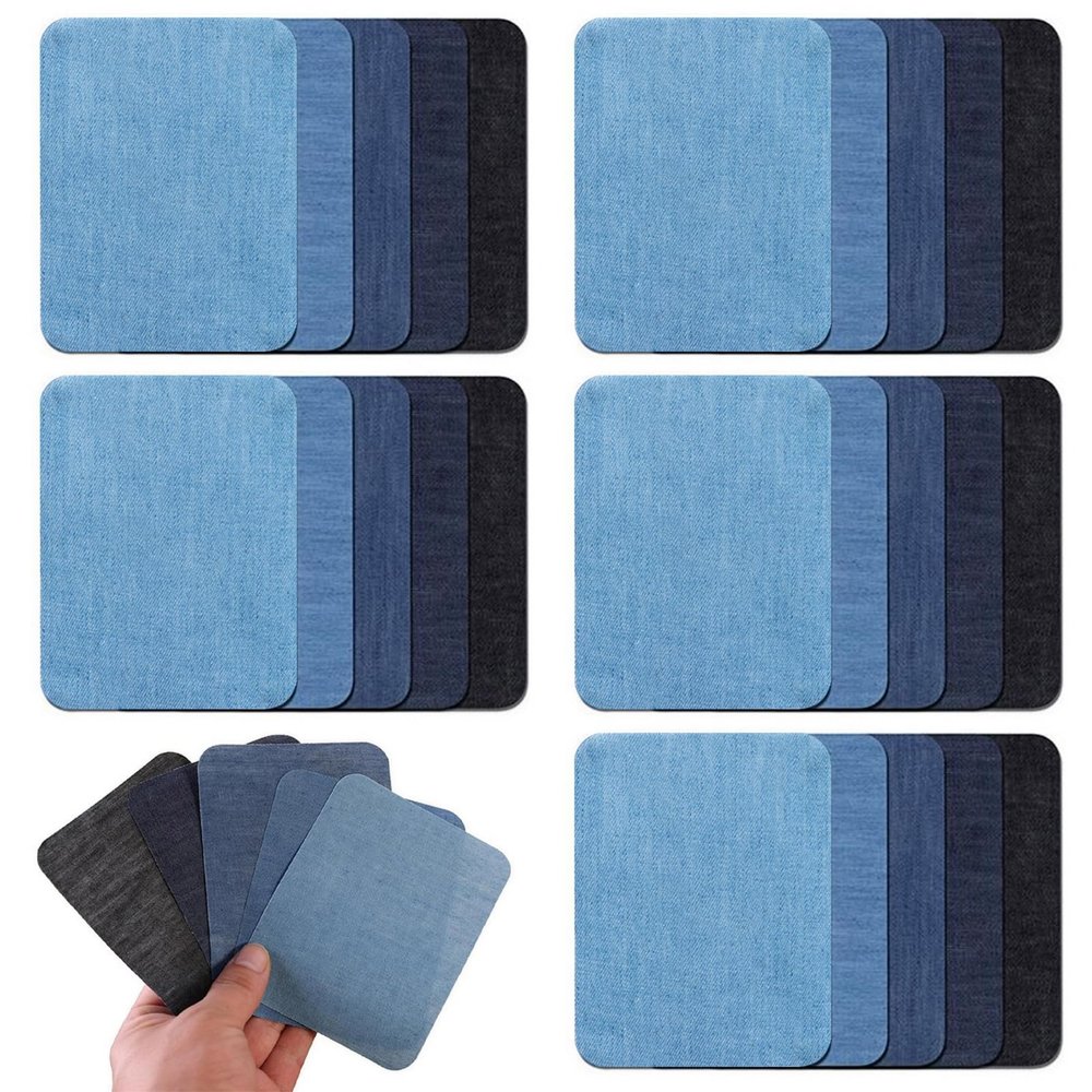 25-Piece Iron-On Jean Patch Set