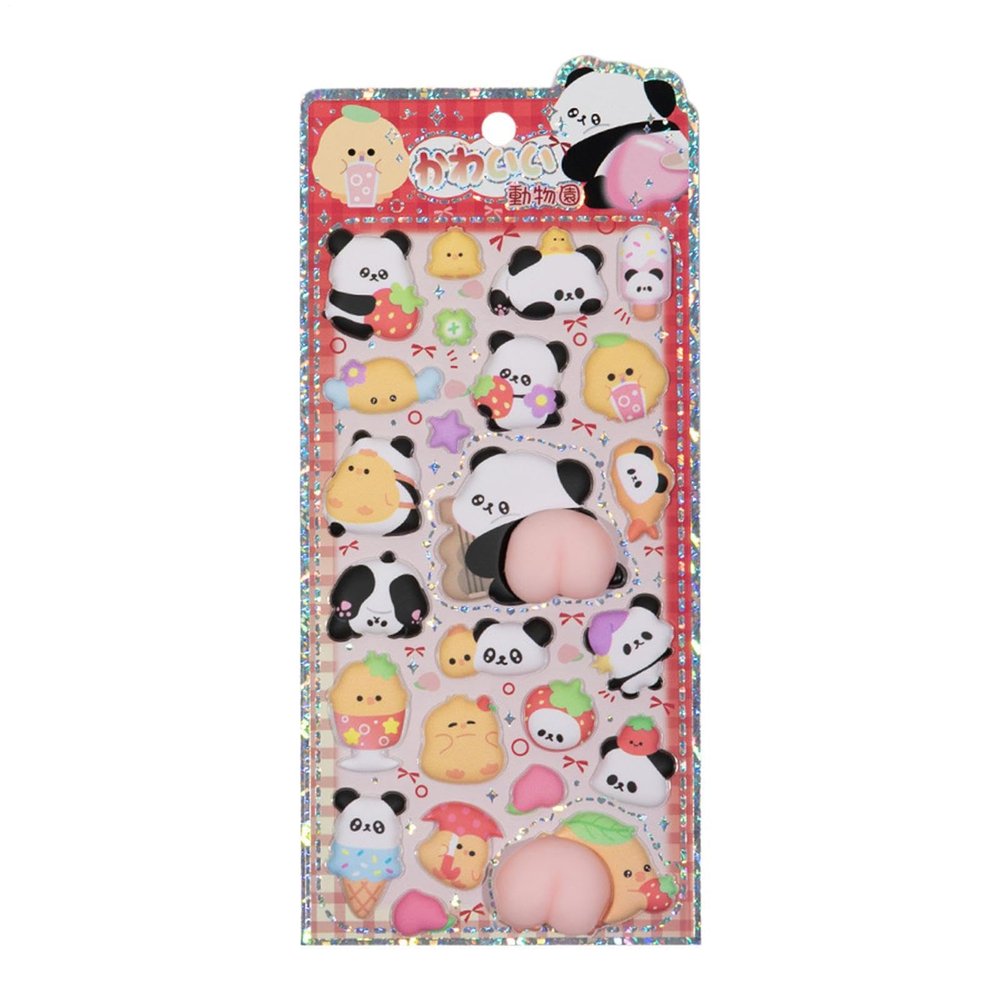 Kids 3D Panda Butt Stickers
