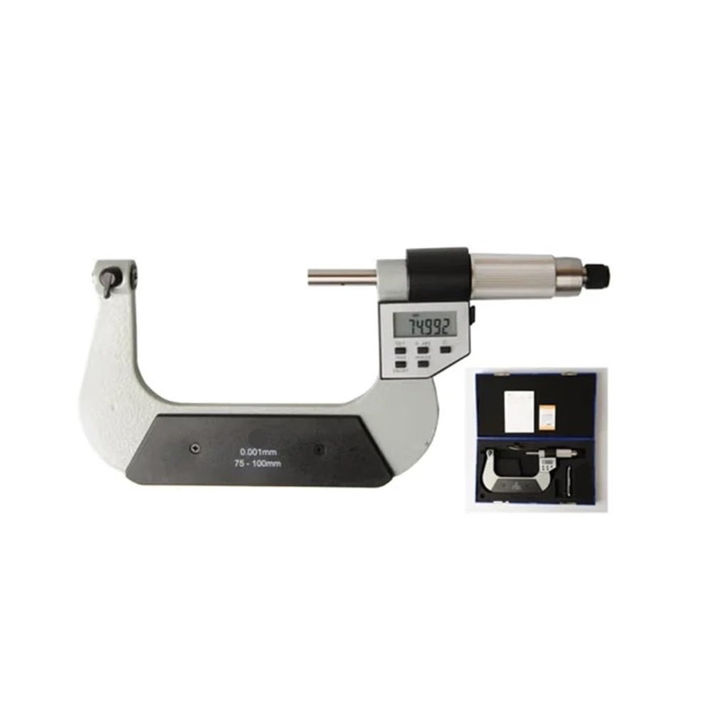 Xibei Brand 0–25 mm, 25–50 mm, 50–75 mm, 75–100 mm Digital Screw Thread Micrometer with Dual Measurement – Metric Precision (75–100 mm)