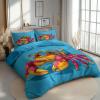 Kids' Reversible Duvet Cover Set 240 x 220 cm with 2 Pillowcases, Cartoon Fantasy Animals, Blue view 2