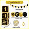 QIFU 40th Birthday Decorations for Men, 25-Piece Black and Gold Set view 2