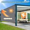 Shade&Beyond Vertical Awning 2.6 x 1.5 m, HDPE Sun and Privacy Screen with Hand Crank, Sesame view 2