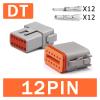 1-Set DT Connector Kit, 2P/3P/4P/6P/8P, 22–16 AWG, Waterproof, for Automotive Use (12P Complete Set) view 2