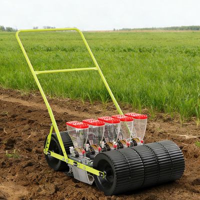 Manual Vegetable Seeder, Adjustable Row Spacing and Depth, Ideal for Small Gardens