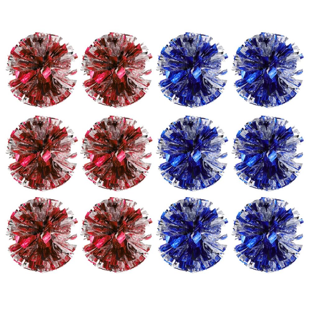 MAGICLULU 12-Piece Reusable Plastic Cheerleader Pom-Poms