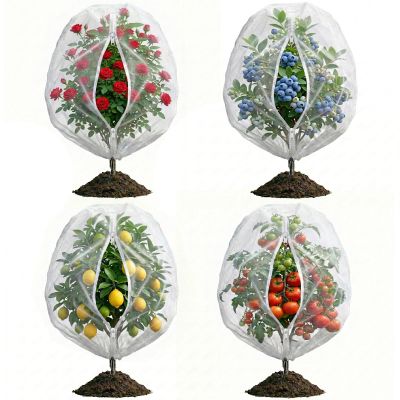 Garden Bird Netting with Zippers and Drawstring, 100 x 80 cm