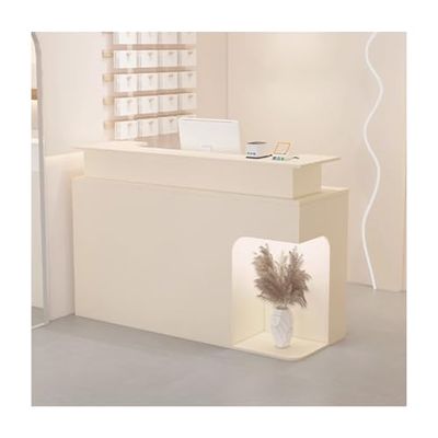 Generic Front Desk Reception Counter, Retail Checkout Counter with Drawers and Cable Management