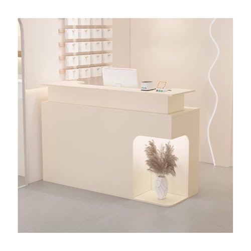 Generic Front Desk Reception Counter, Retail Checkout Counter with Drawers and Cable Management