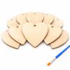 10 Wooden Hearts for DIY Projects + 1 Brush view 1