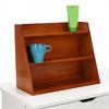 Naroote Vintage Display Shelf, 3-Tier Wooden Step Shelf with Hooks view 2