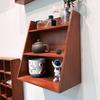 Naroote Vintage Display Shelf, 3-Tier Wooden Step Shelf with Hooks view 3
