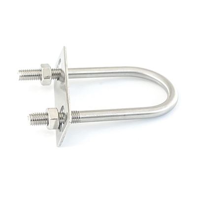 Round Stainless Steel 304 U-Bolts with Nuts and Plates, 4-Pack, Various Sizes (M10 x 50 mm x 150 mm, 2 Sets)