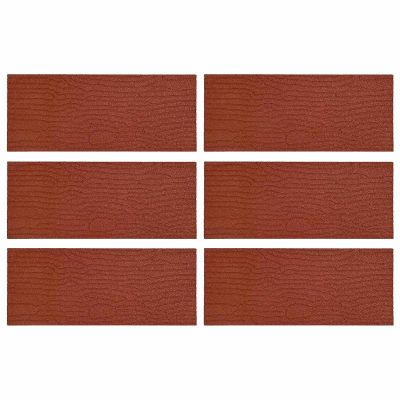 Gecheer Garden Stepping Stones, 6-Pack, Red Rubber, Non-Slip, Weather-Resistant, 60.5 x 25 x 2 cm