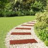 Gecheer Garden Stepping Stones, 6-Pack, Red Rubber, Non-Slip, Weather-Resistant, 60.5 x 25 x 2 cm view 2