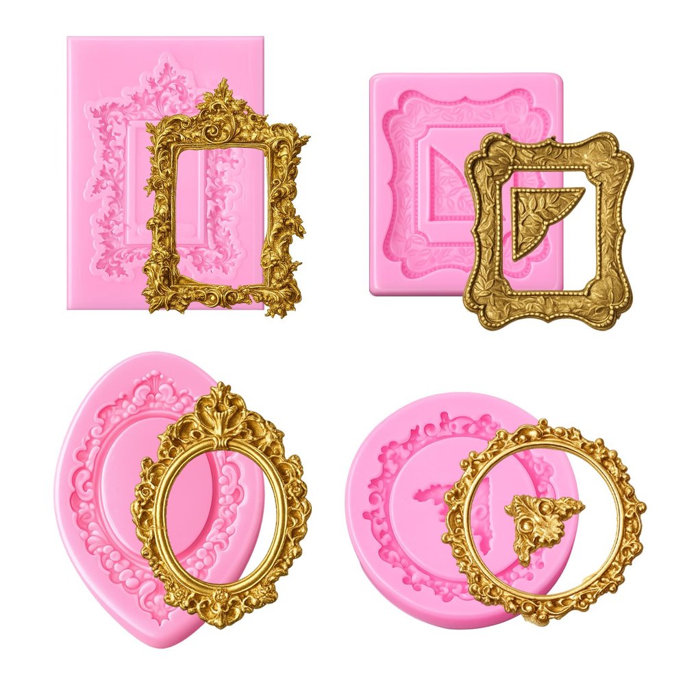 4-Piece Vintage Frame Silicone Molds