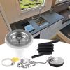 Generic Sink Drain Elbow Fitting – Quick-Connect Adapter with Strainer and Hose view 3