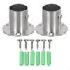 Wardrobe Rod End Supports, 2 pcs, Stainless Steel, Flange Rod Socket for Wall or Ceiling Installation (28 mm) view 1