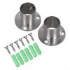 Wardrobe Rod End Supports, 2 pcs, Stainless Steel, Flange Rod Socket for Wall or Ceiling Installation (28 mm) view 3