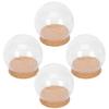 MALUGOGO 4-Piece Glass Display Domes with Creative Design and Khaki Bases view 1