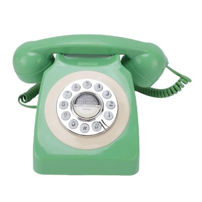 MENDUNER Vintage Telephone, Retro Landline Phone with Push Buttons and Redial, RJ11 Connection for Care Homes and Home Use (Dark Green)